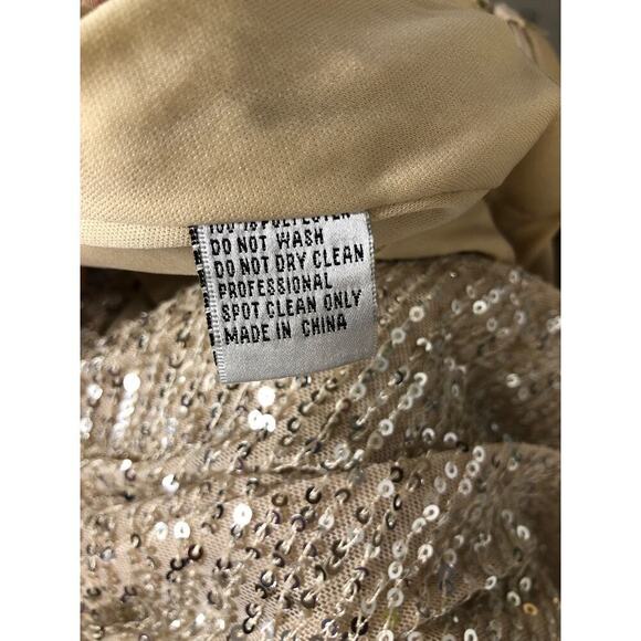 Ieena for Mac Duggal Dress Sequined Long Sleeve Evening Gown Maxi  NWT 12 - Picture 13 of 14